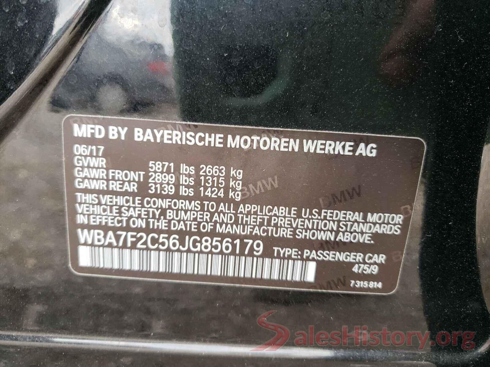 WBA7F2C56JG856179 2018 BMW 7 SERIES