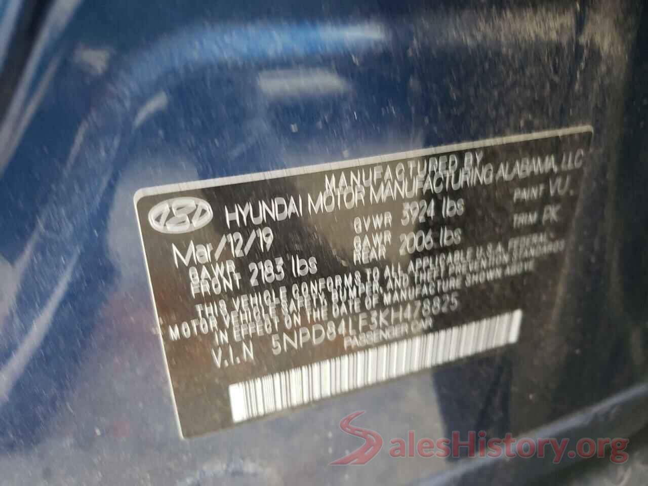 5NPD84LF3KH478825 2019 HYUNDAI ELANTRA