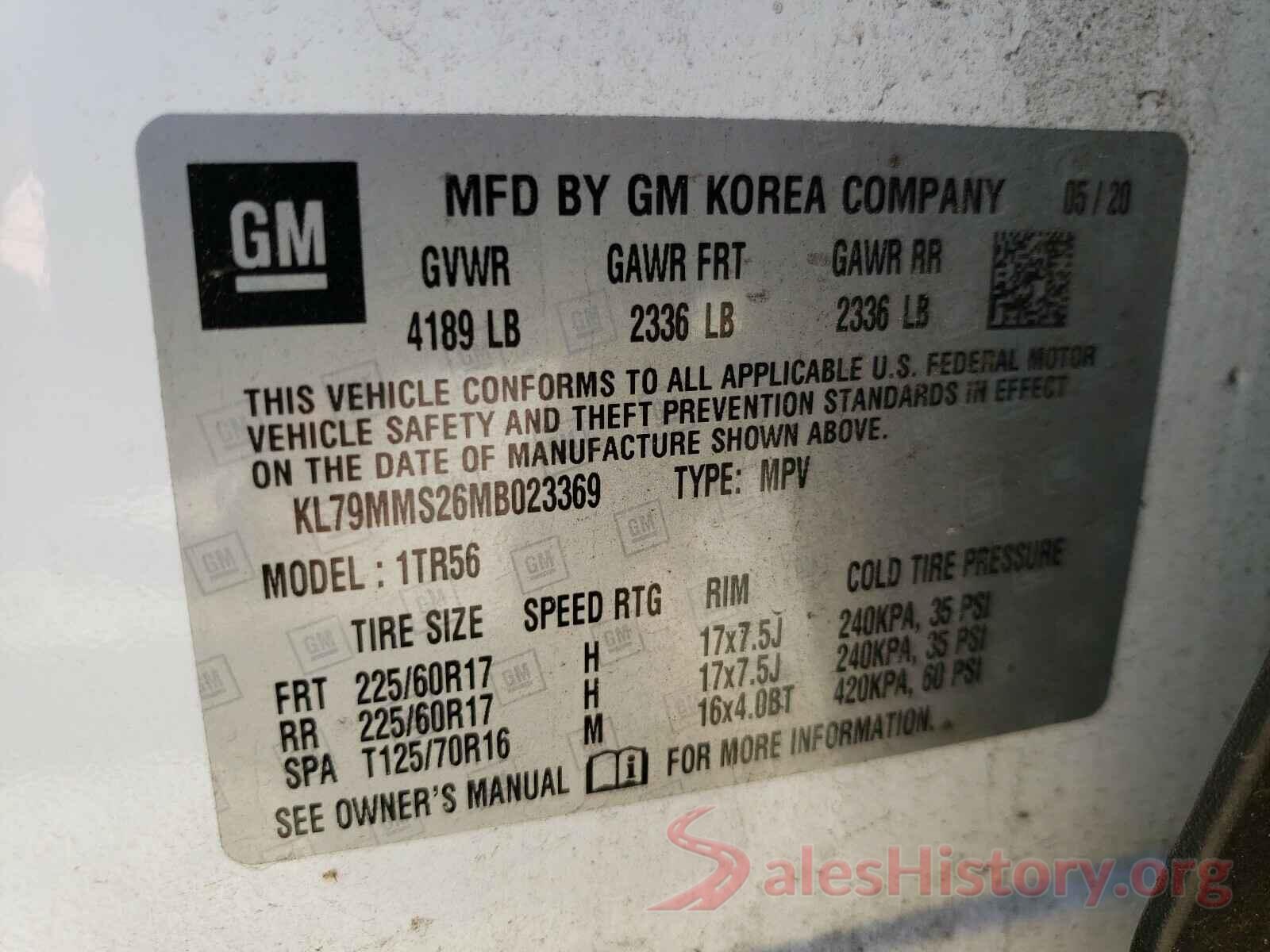 KL79MMS26MB023369 2021 CHEVROLET TRAILBLAZE