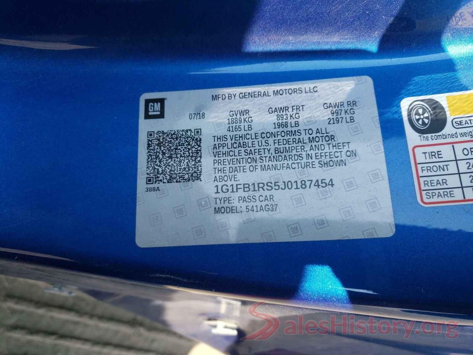 1G1FB1RS5J0187454 2018 CHEVROLET CAMARO