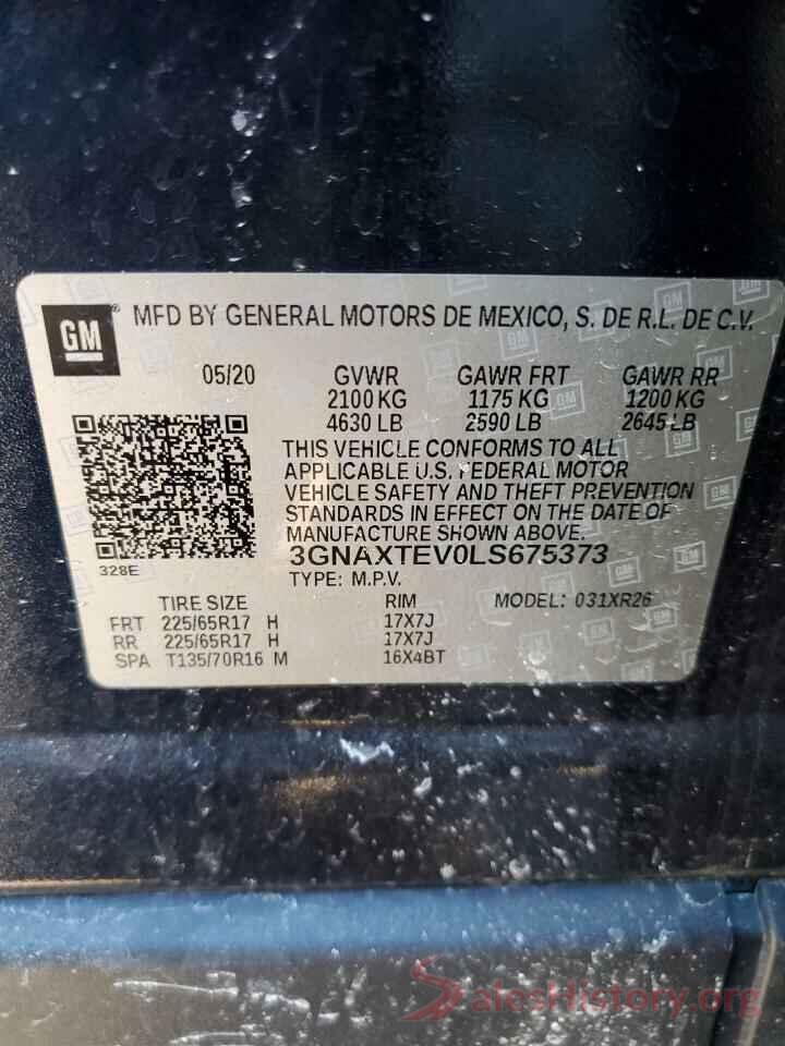 3GNAXTEV0LS675373 2020 CHEVROLET EQUINOX