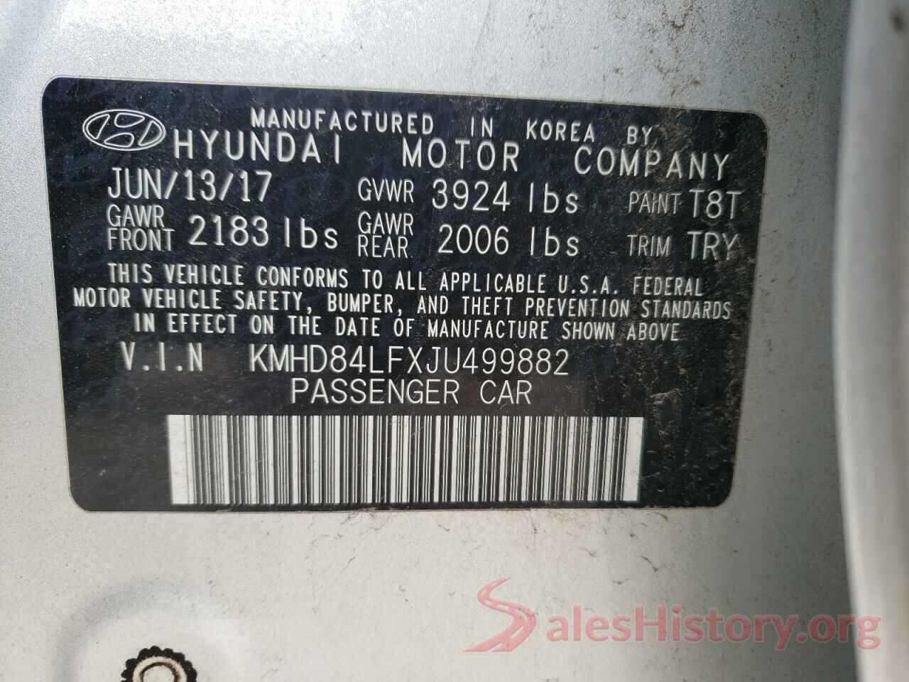 KMHD84LFXJU499882 2018 HYUNDAI ELANTRA