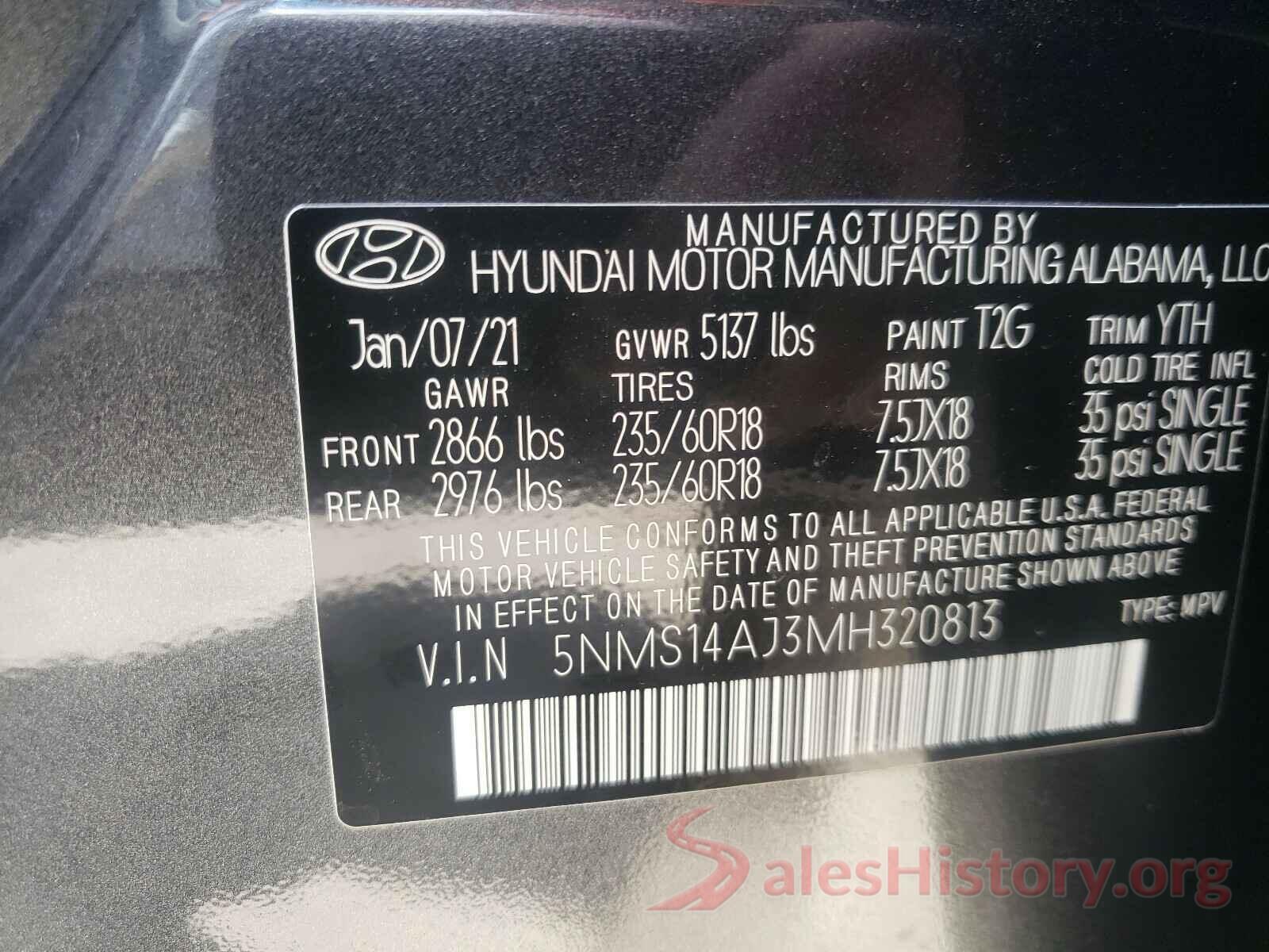 5NMS14AJ3MH320813 2021 HYUNDAI SANTA FE