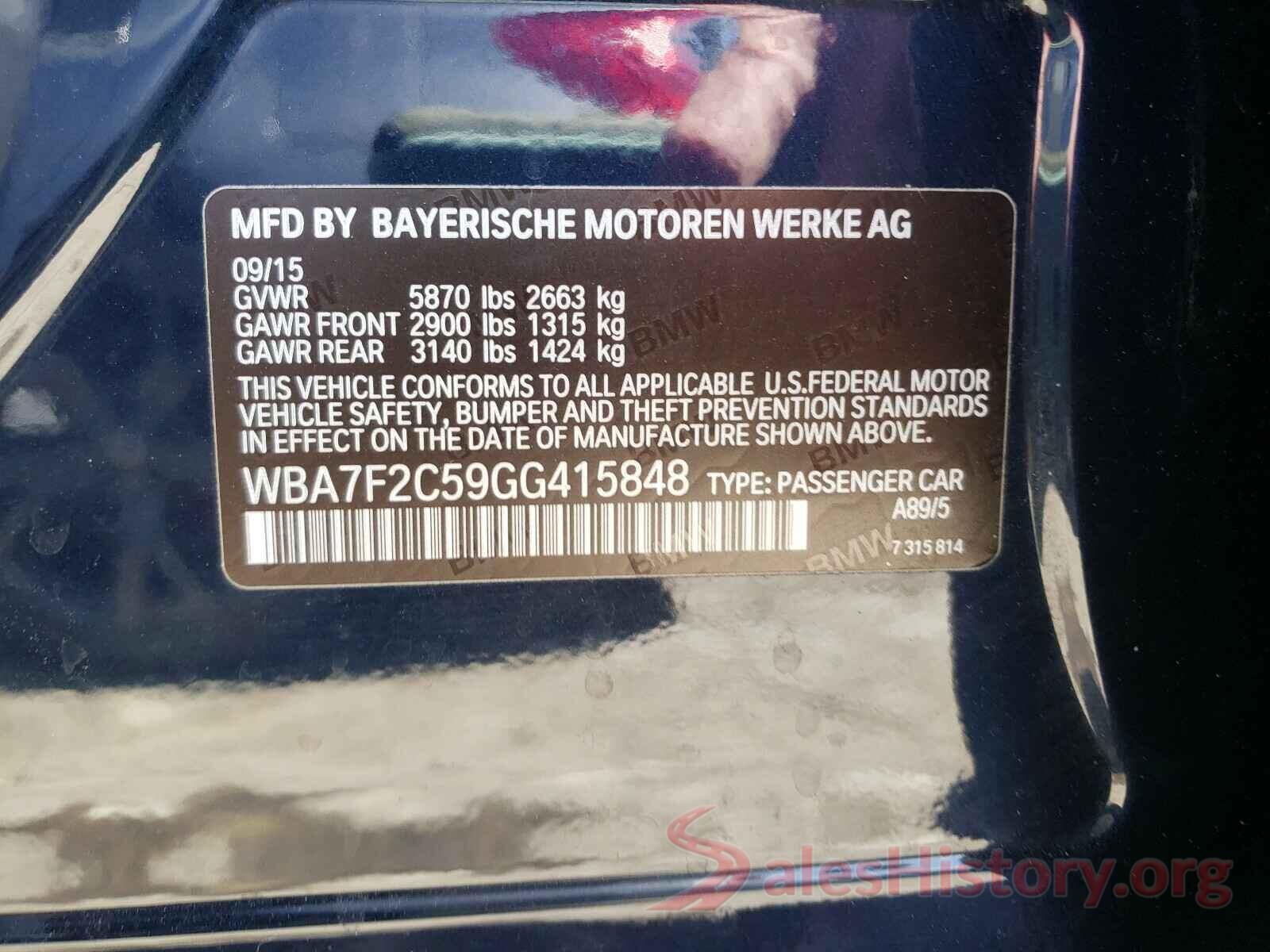 WBA7F2C59GG415848 2016 BMW 7 SERIES