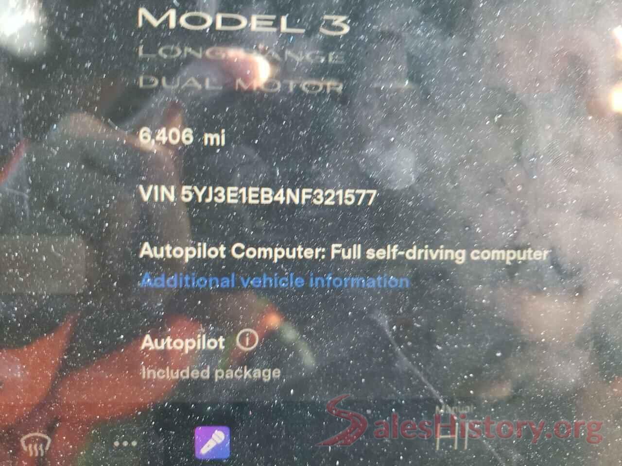 5YJ3E1EB4NF321577 2022 TESLA MODEL 3