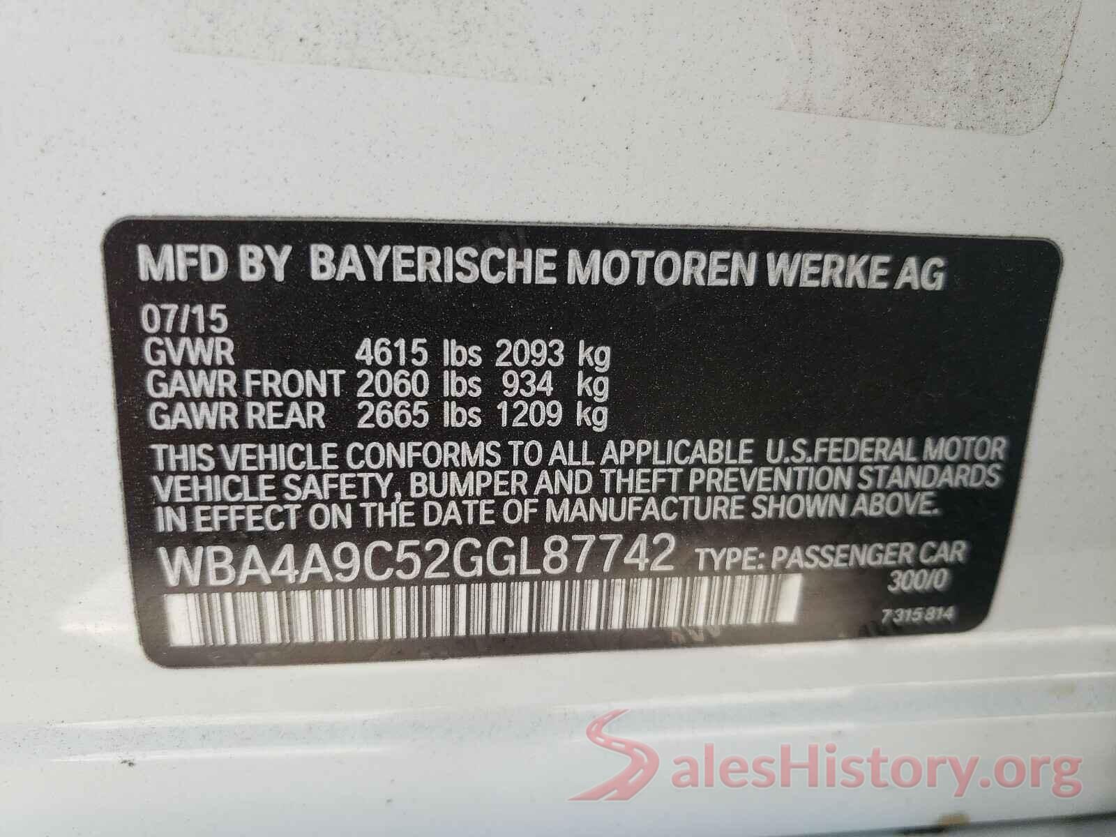 WBA4A9C52GGL87742 2016 BMW 4 SERIES