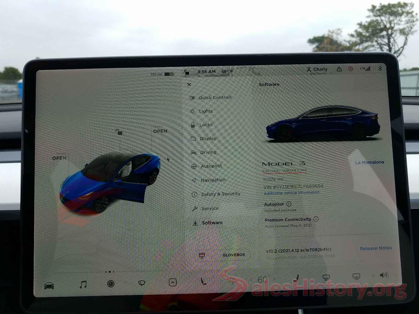 5YJ3E1EC7LF669654 2020 TESLA MODEL 3