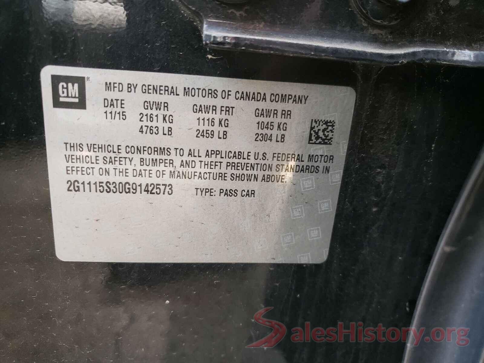 2G1115S30G9142573 2016 CHEVROLET IMPALA