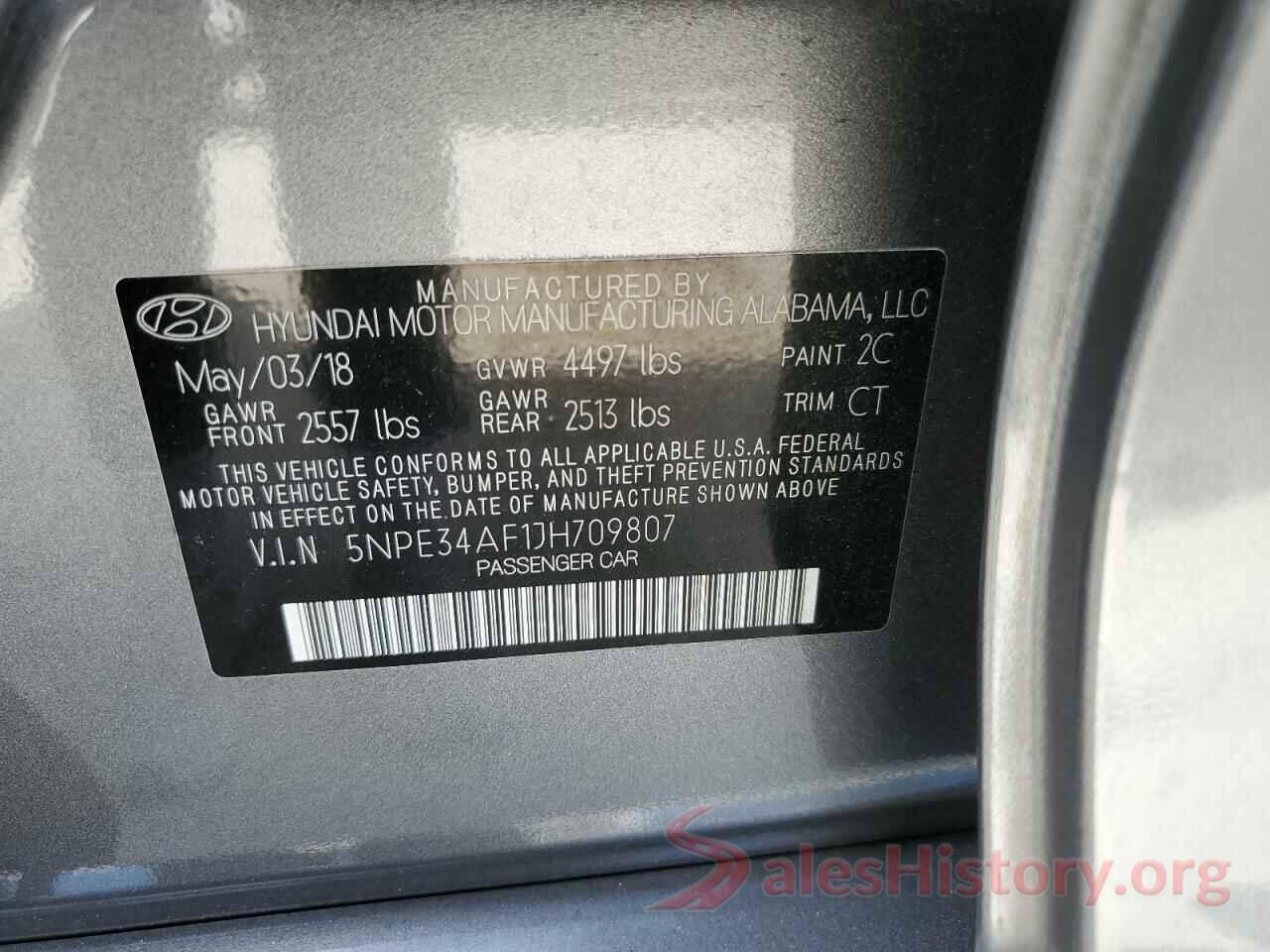 5NPE34AF1JH709807 2018 HYUNDAI SONATA