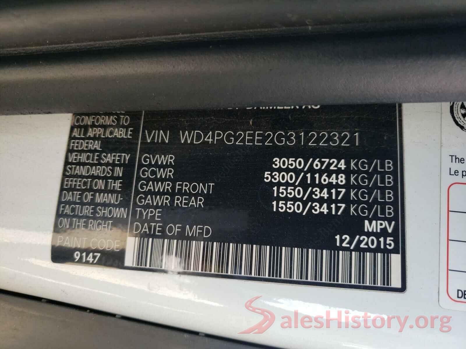 WD4PG2EE2G3122321 2016 MERCEDES-BENZ ALL OTHER