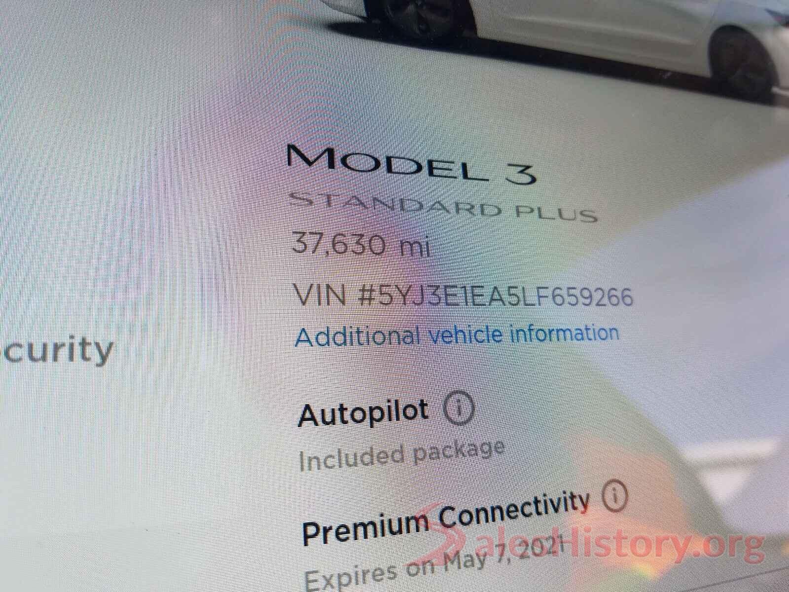 5YJ3E1EA5LF659266 2020 TESLA MODEL 3