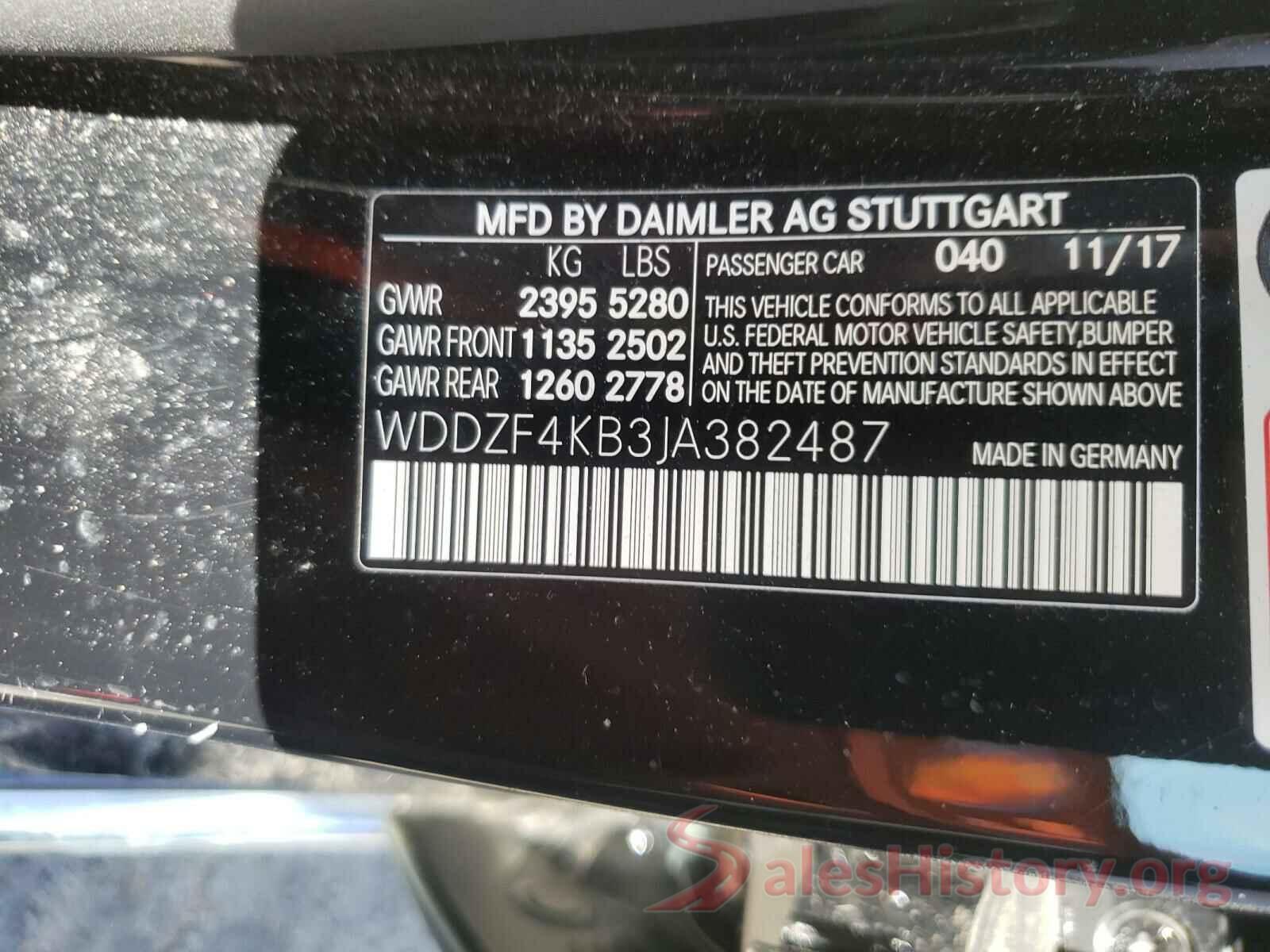 WDDZF4KB3JA382487 2018 MERCEDES-BENZ E-CLASS