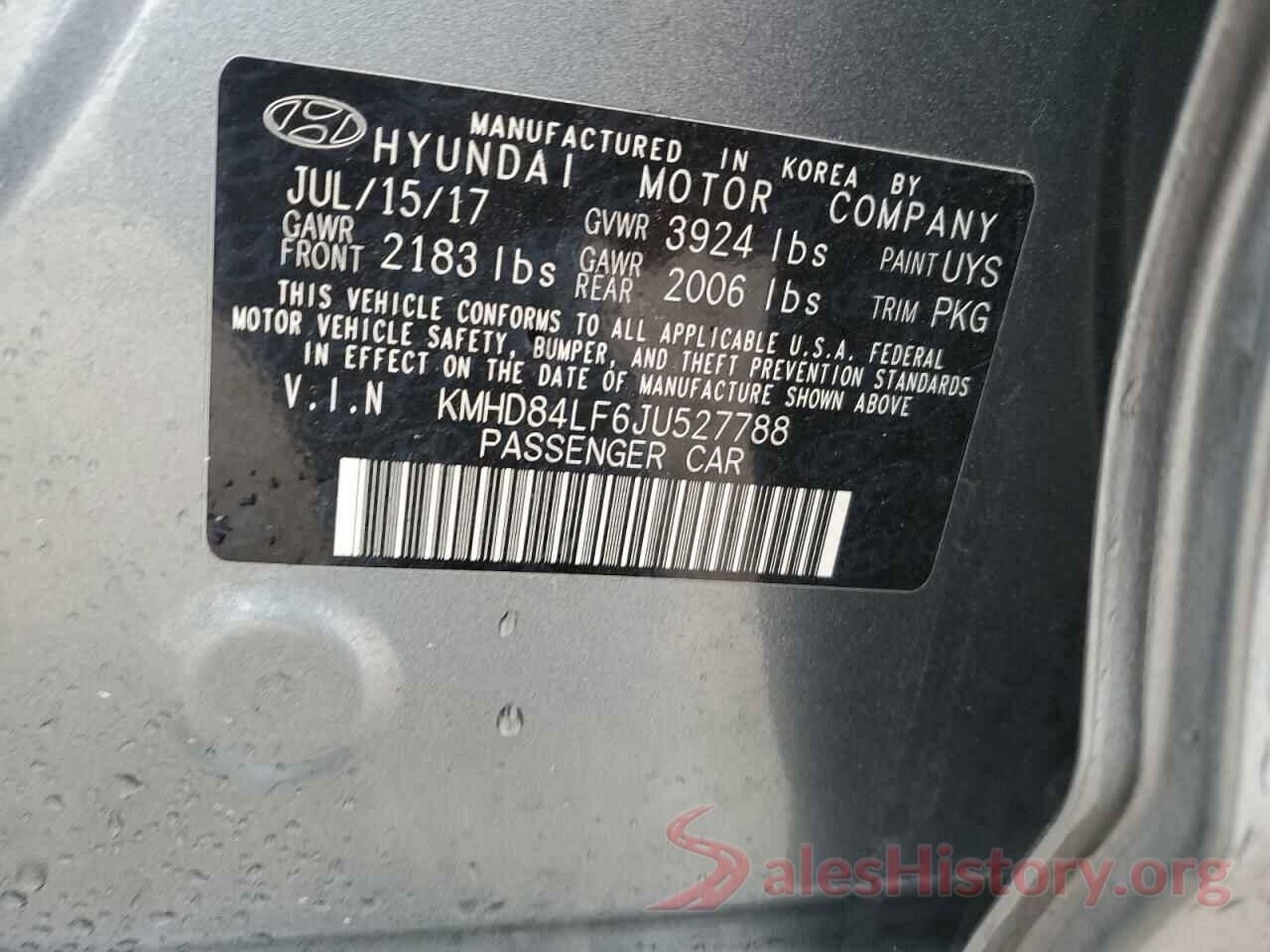 KMHD84LF6JU527788 2018 HYUNDAI ELANTRA