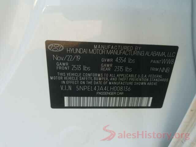 5NPEL4JA4LH008136 2020 HYUNDAI SONATA