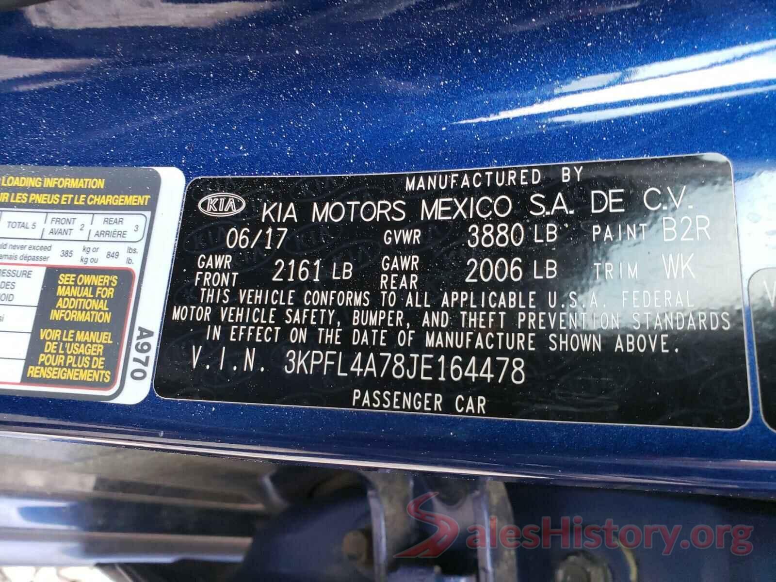 3KPFL4A78JE164478 2018 KIA FORTE