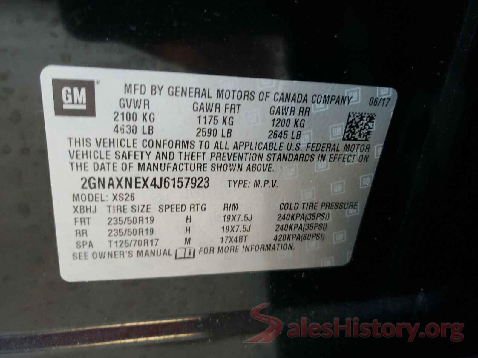 2GNAXNEX4J6157923 2018 CHEVROLET EQUINOX