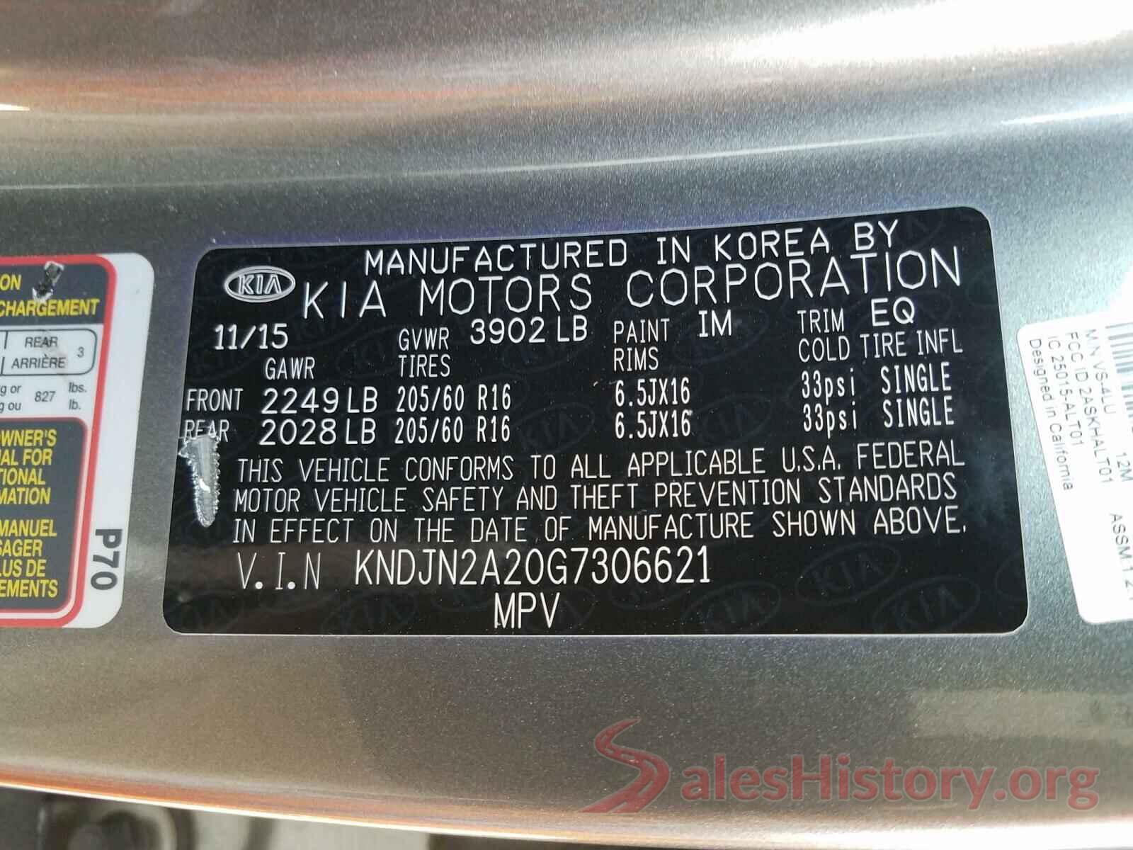 KNDJN2A20G7306621 2016 KIA SOUL