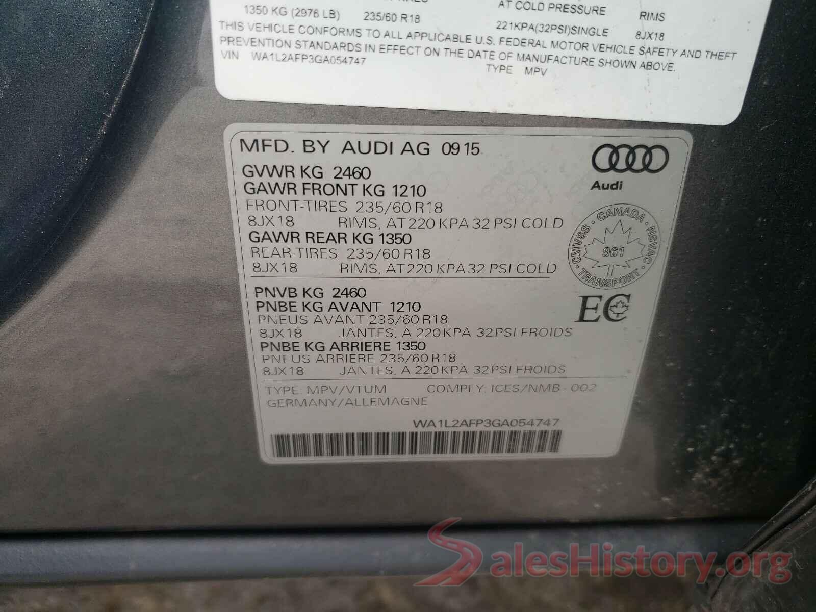 WA1L2AFP3GA054747 2016 AUDI Q5