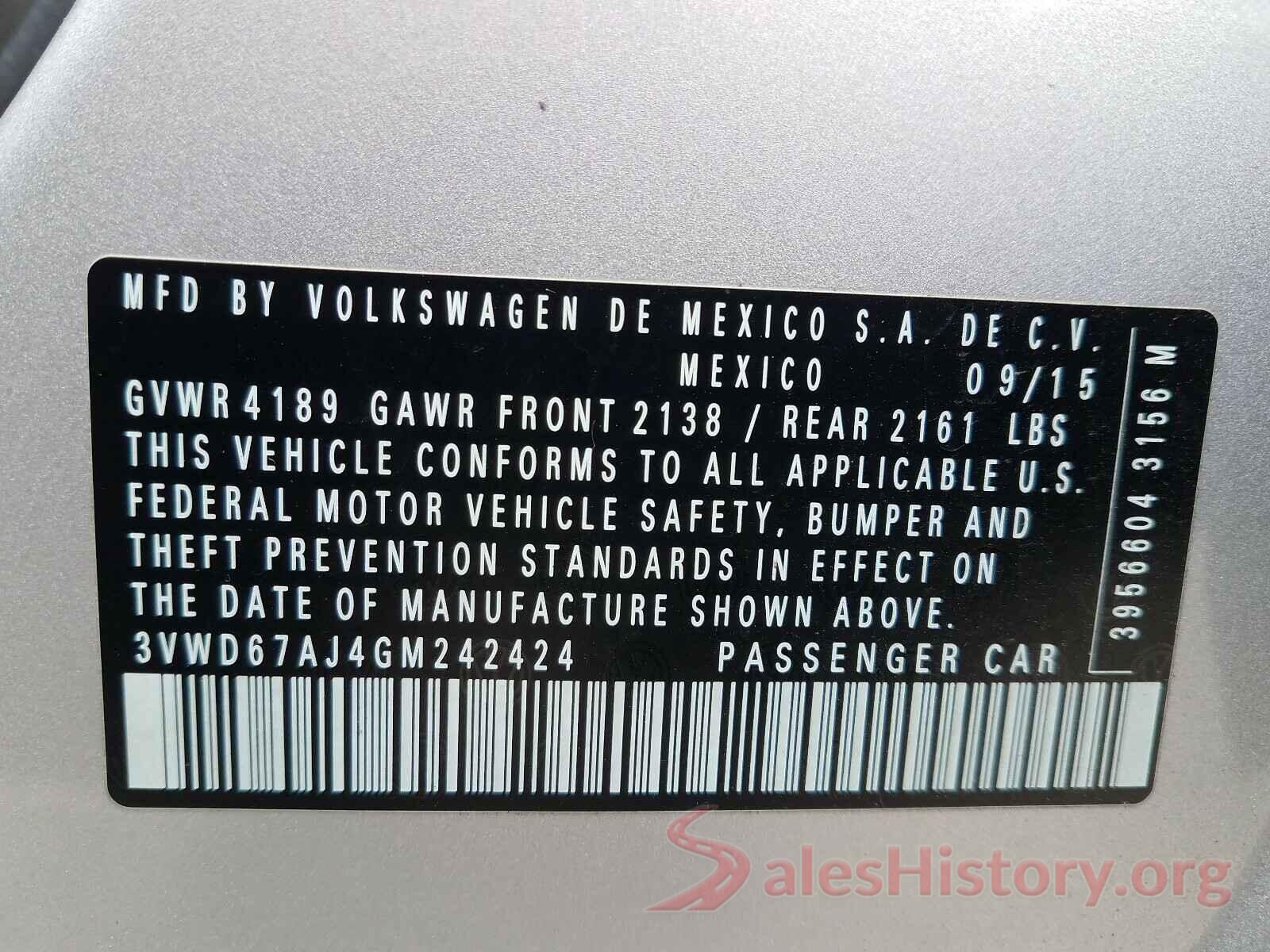 3VWD67AJ4GM242424 2016 VOLKSWAGEN JETTA