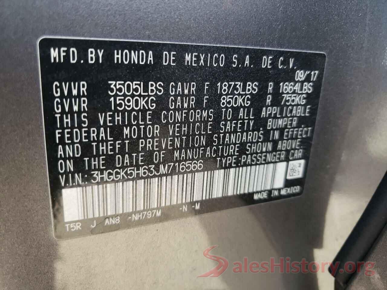 3HGGK5H63JM716566 2018 HONDA FIT