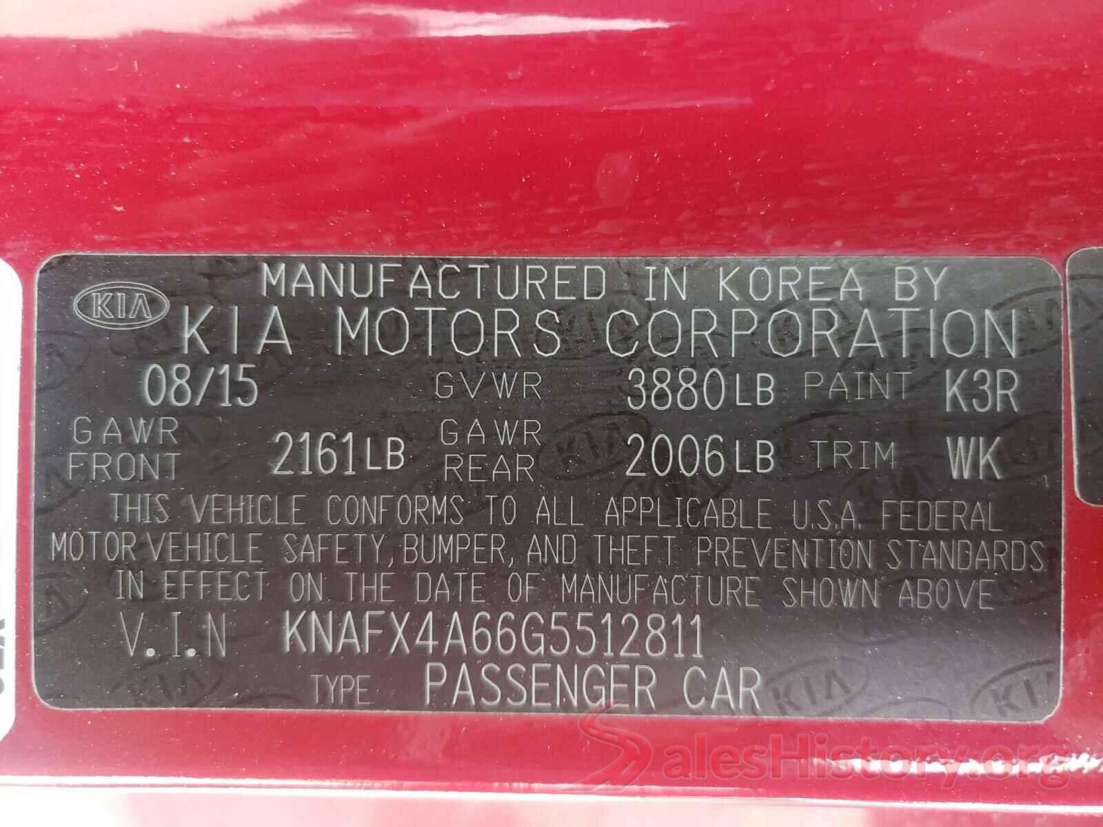 KNAFX4A66G5512811 2016 KIA FORTE