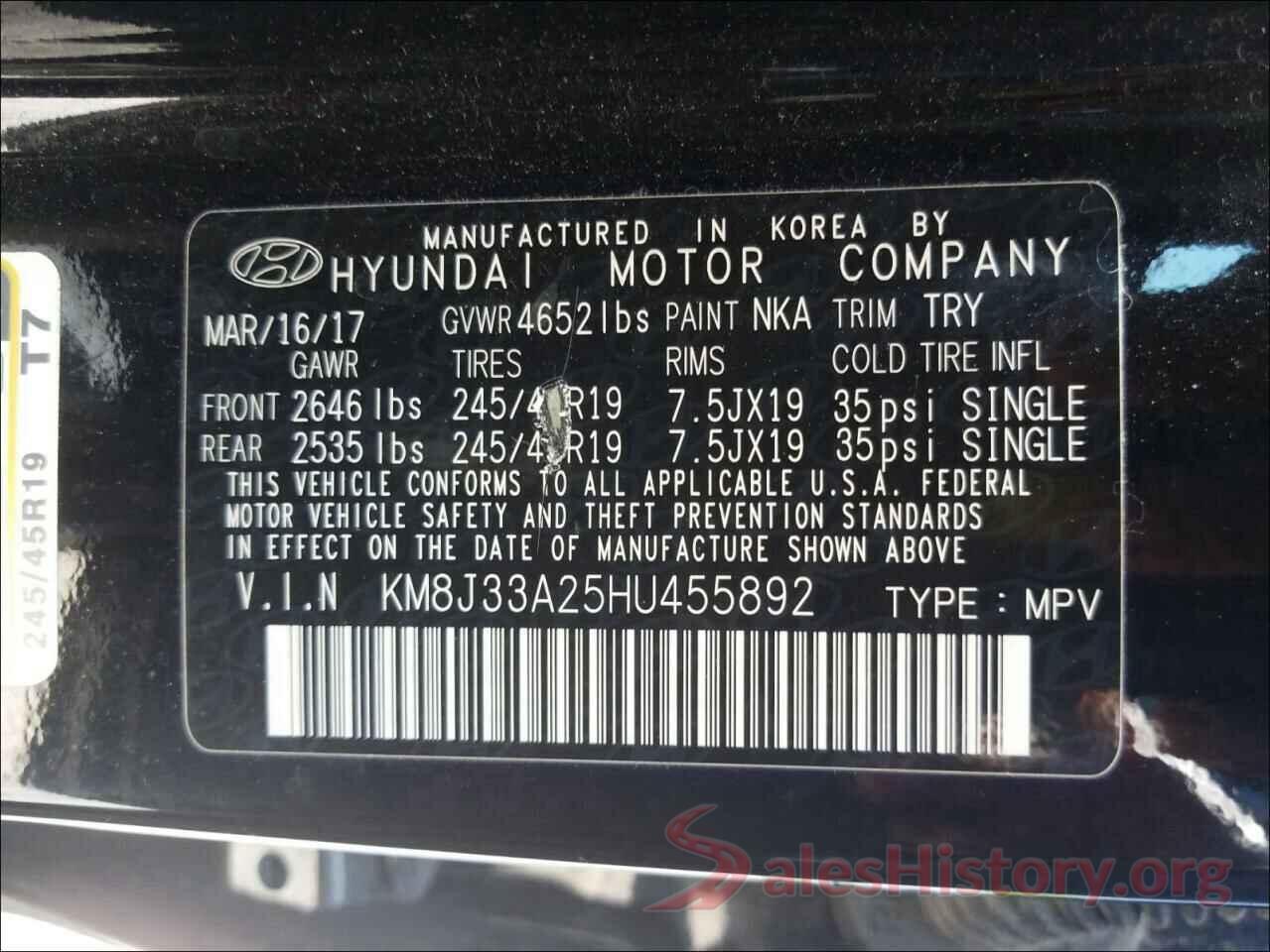 KM8J33A25HU455892 2017 HYUNDAI TUCSON