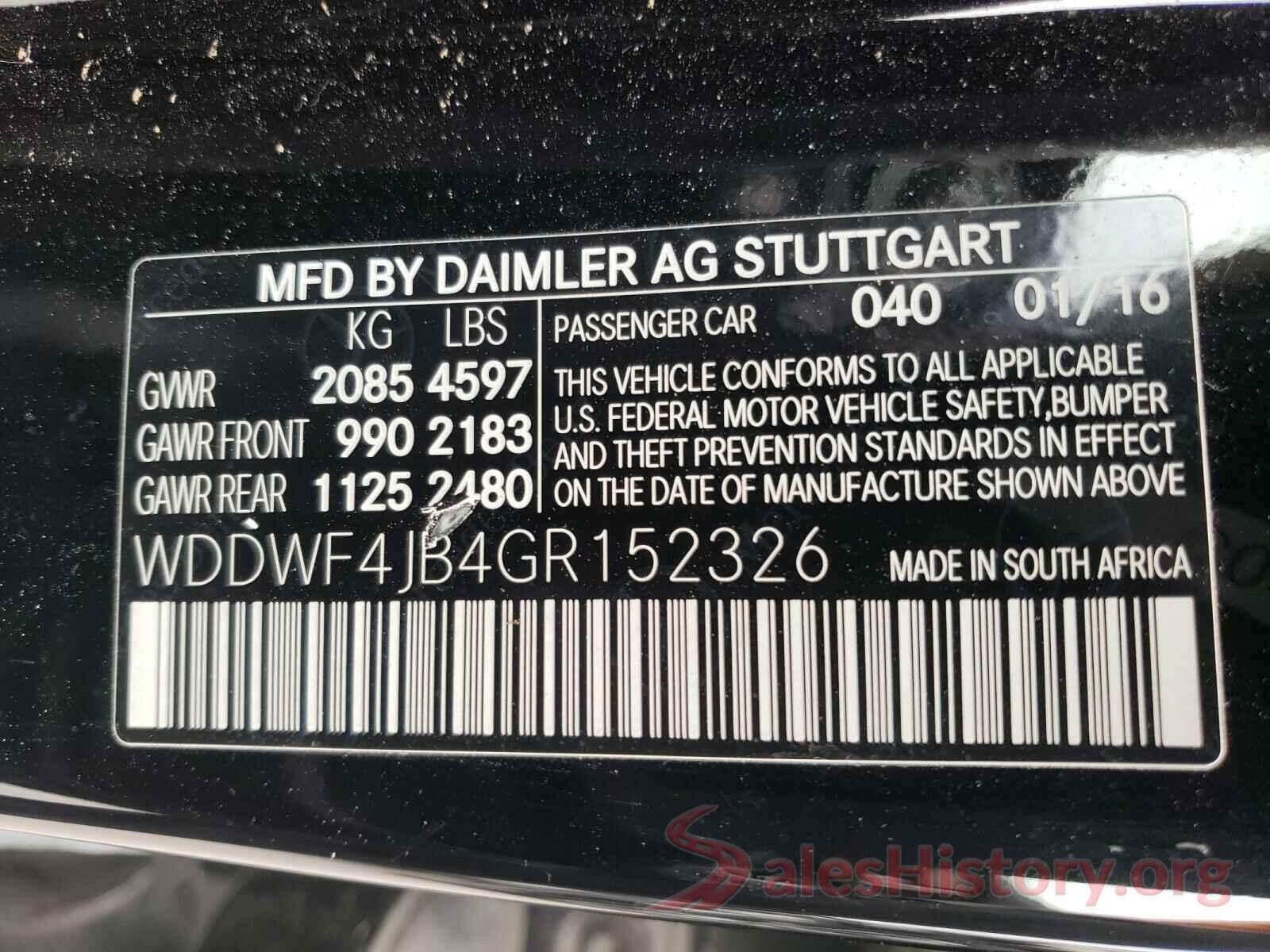 WDDWF4JB4GR152326 2016 MERCEDES-BENZ C CLASS