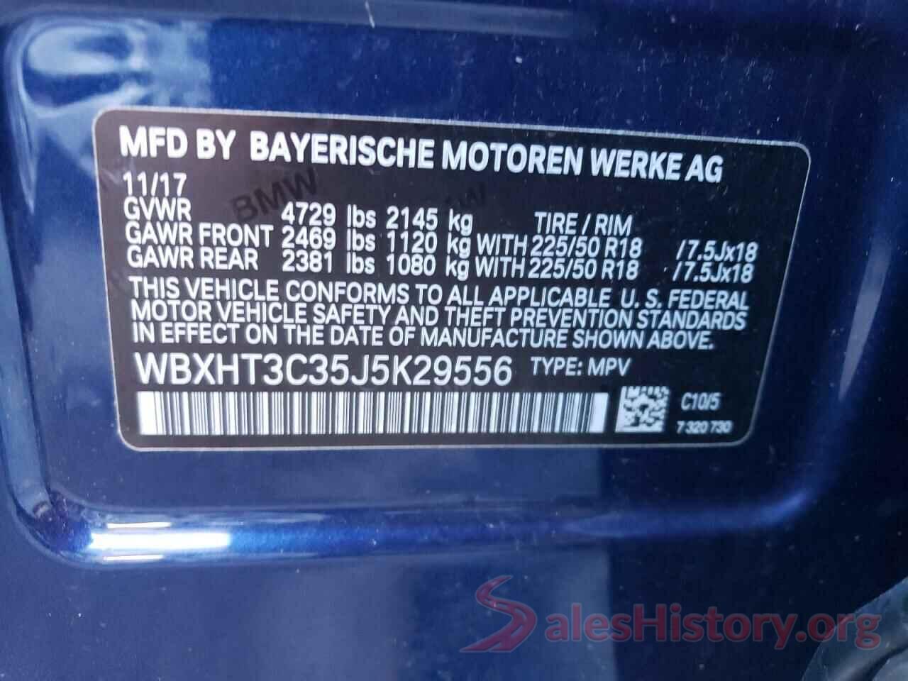 WBXHT3C35J5K29556 2018 BMW X1