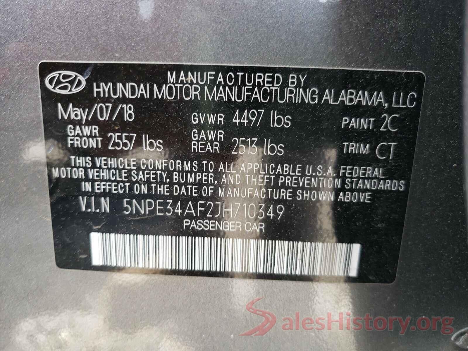 5NPE34AF2JH710349 2018 HYUNDAI SONATA