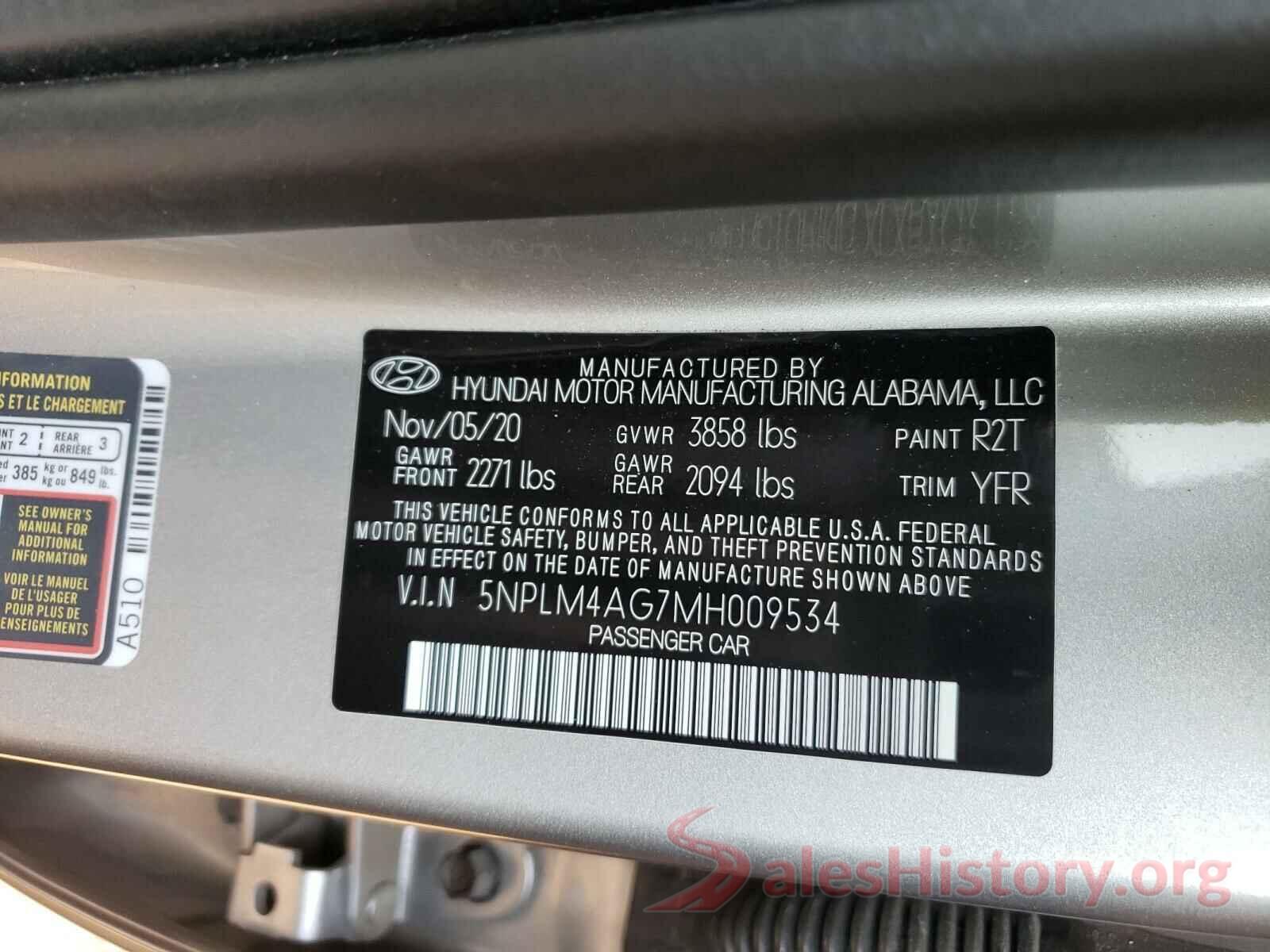 5NPLM4AG7MH009534 2021 HYUNDAI ELANTRA