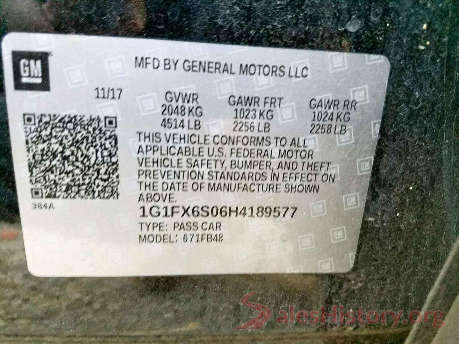 1G1FX6S06H4189577 2017 CHEVROLET BOLT