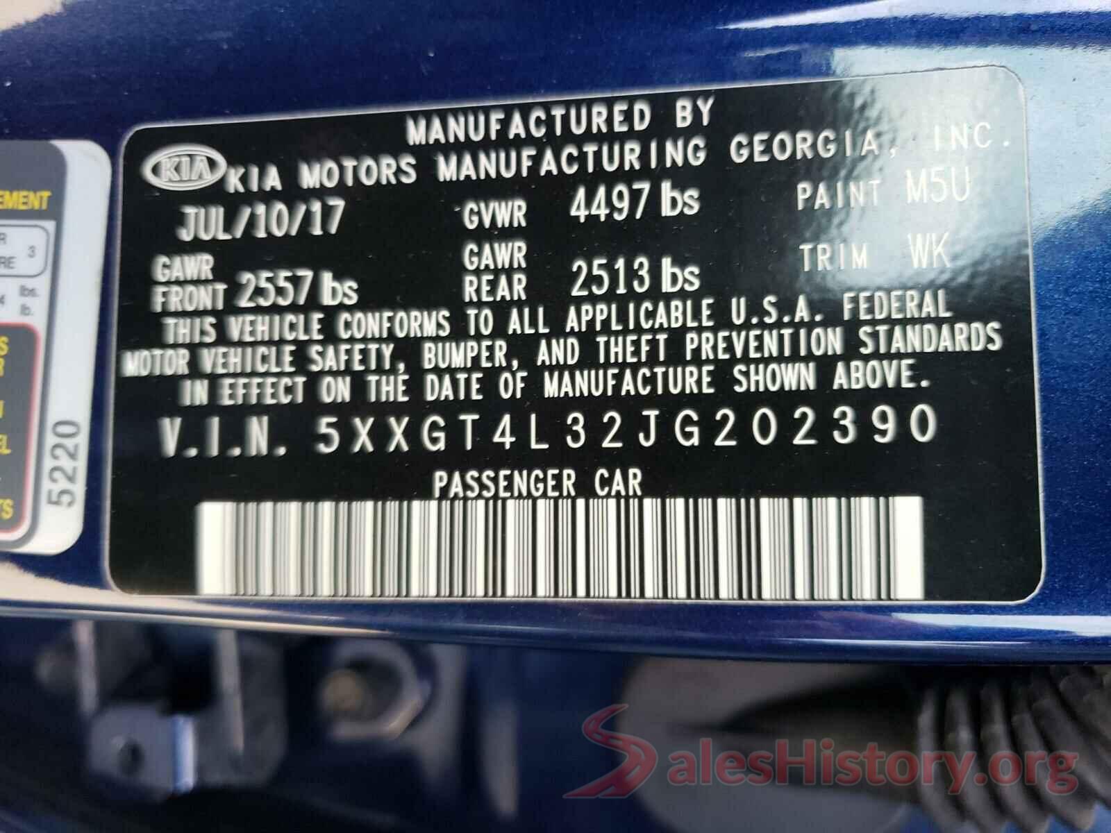 5XXGT4L32JG202390 2018 KIA OPTIMA