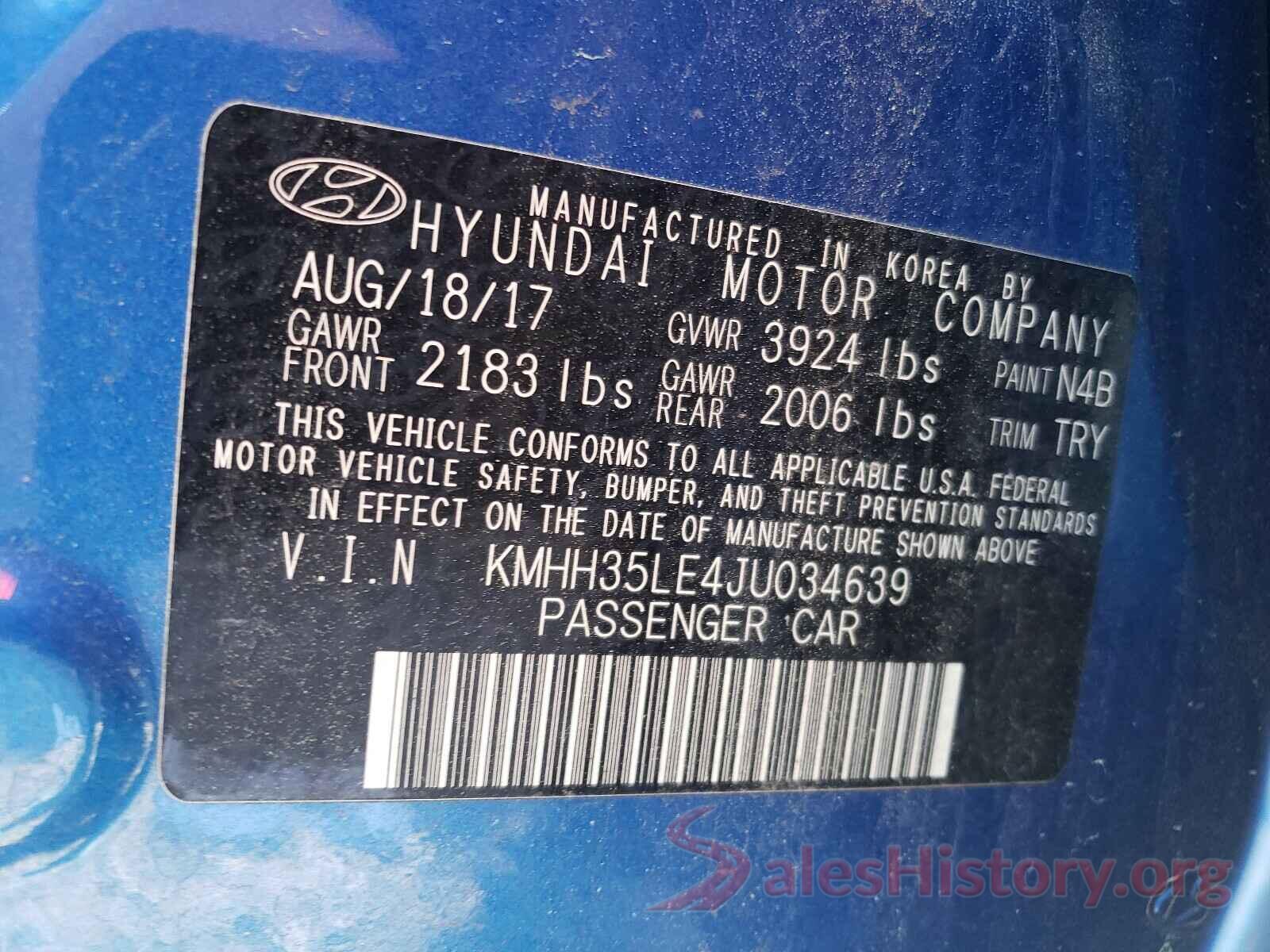 KMHH35LE4JU034639 2018 HYUNDAI ELANTRA