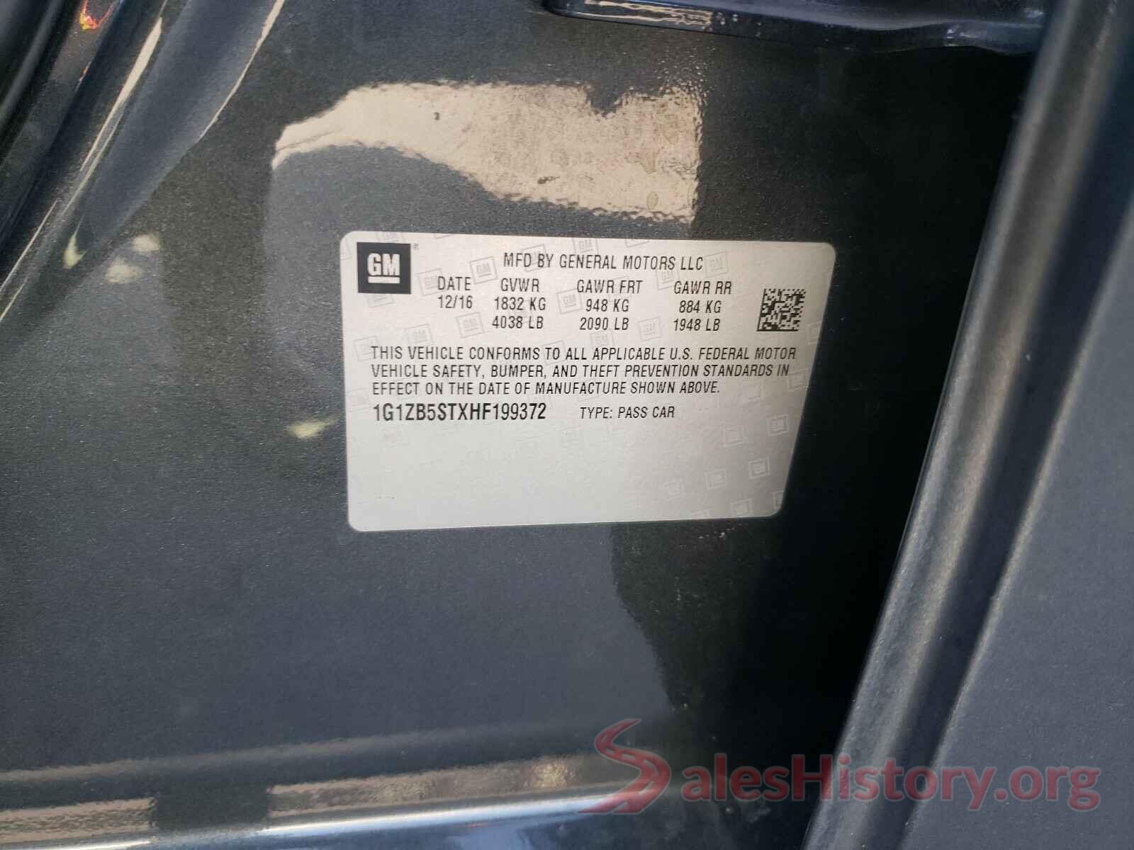 1G1ZB5STXHF199372 2017 CHEVROLET MALIBU