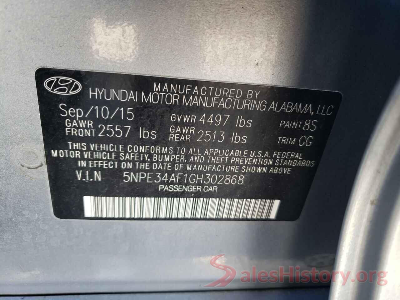 5NPE34AF1GH302868 2016 HYUNDAI SONATA