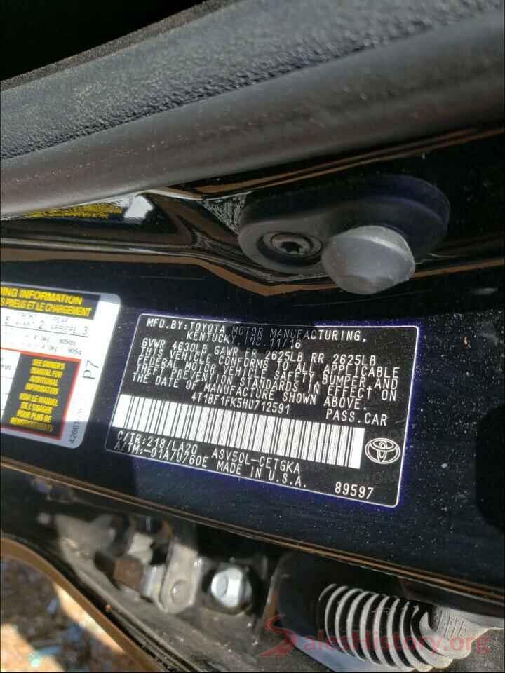 4T1BF1FK5HU712591 2017 TOYOTA CAMRY