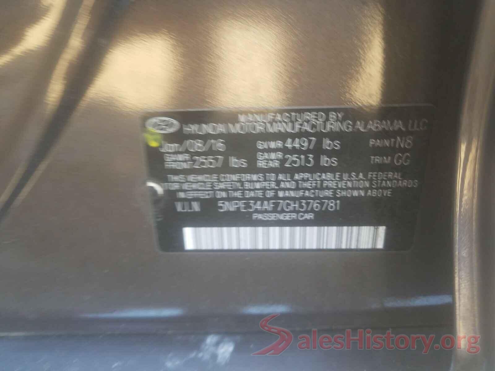 5NPE34AF7GH376781 2016 HYUNDAI SONATA