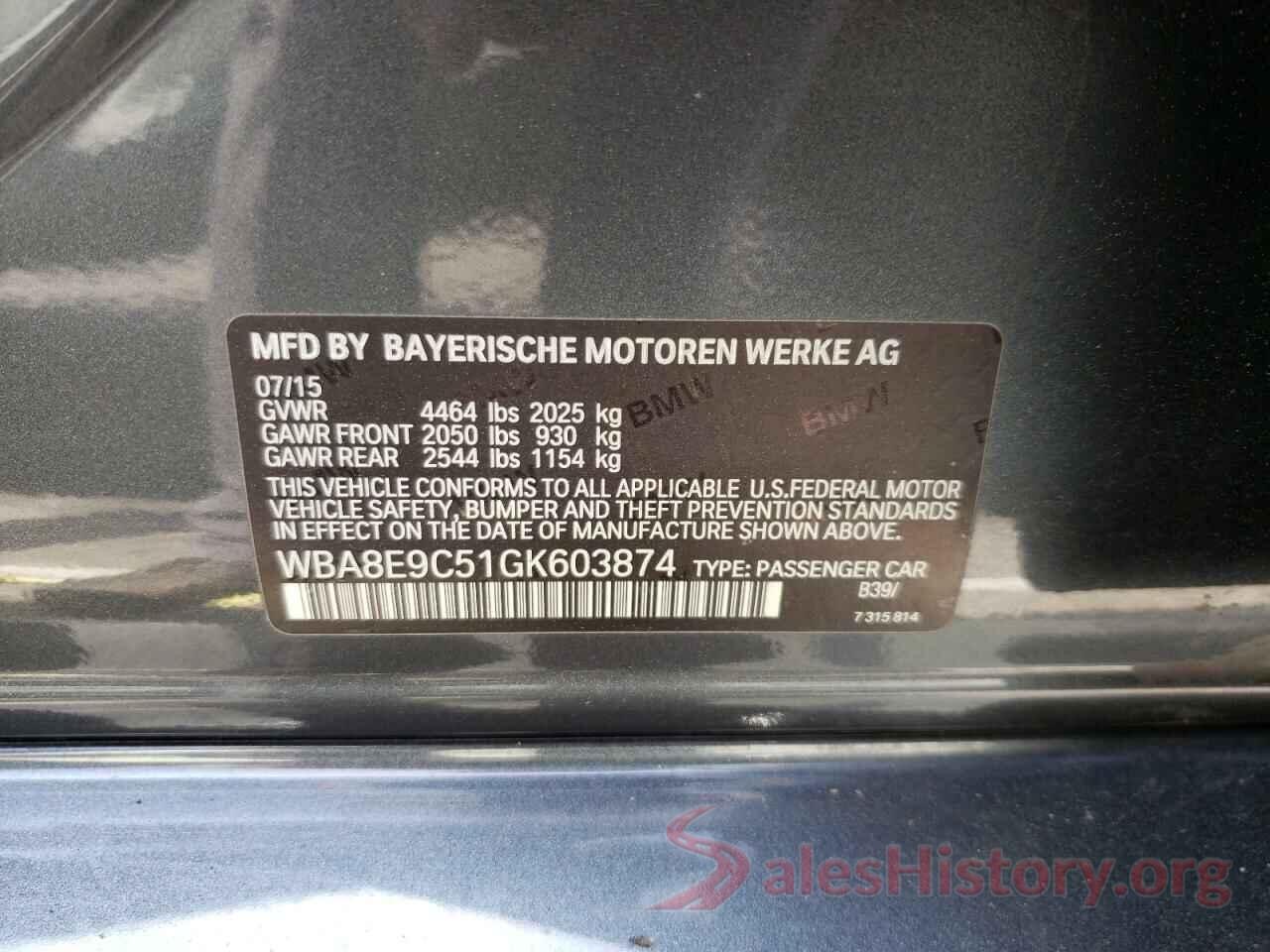 WBA8E9C51GK603874 2016 BMW 3 SERIES