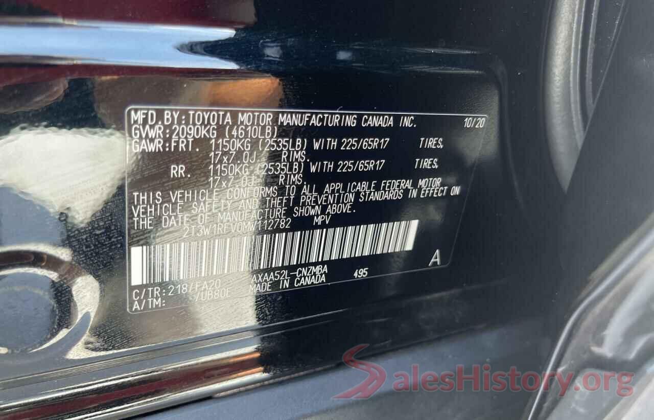 2T3W1RFV0MW112782 2021 TOYOTA RAV4