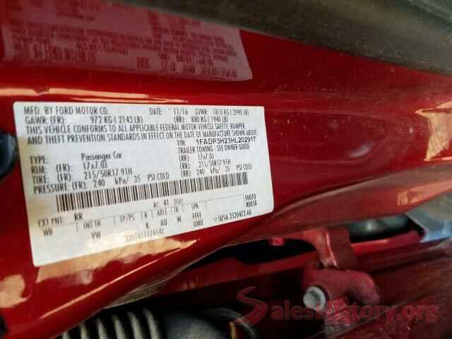 1FADP3H23HL202917 2017 FORD FOCUS