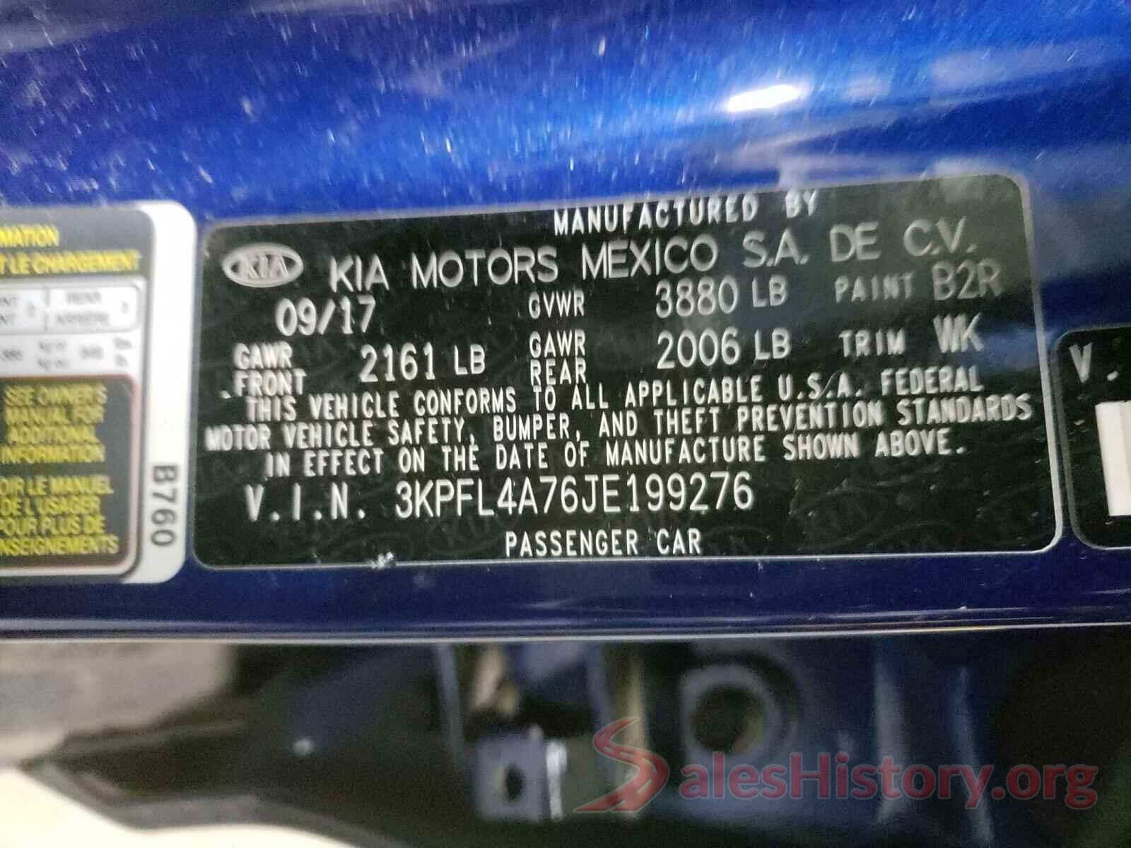 3KPFL4A76JE199276 2018 KIA FORTE