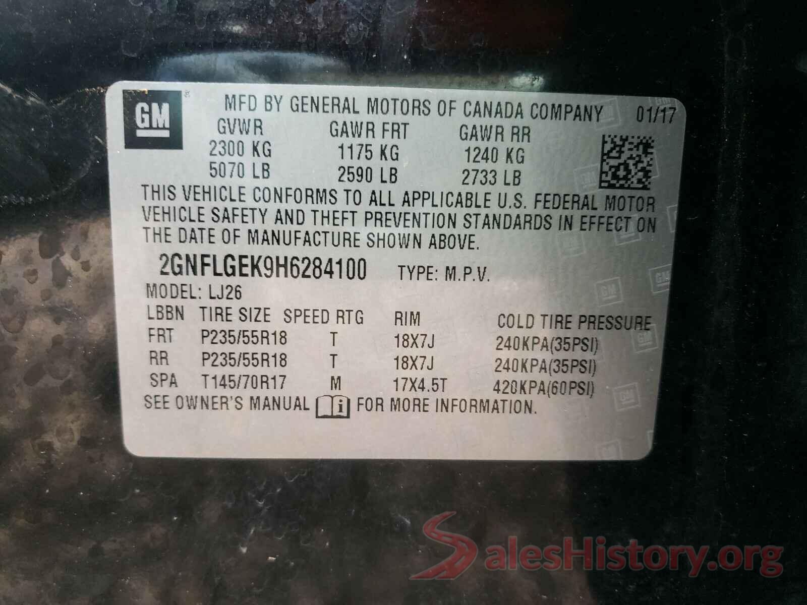 2GNFLGEK9H6284100 2017 CHEVROLET EQUINOX