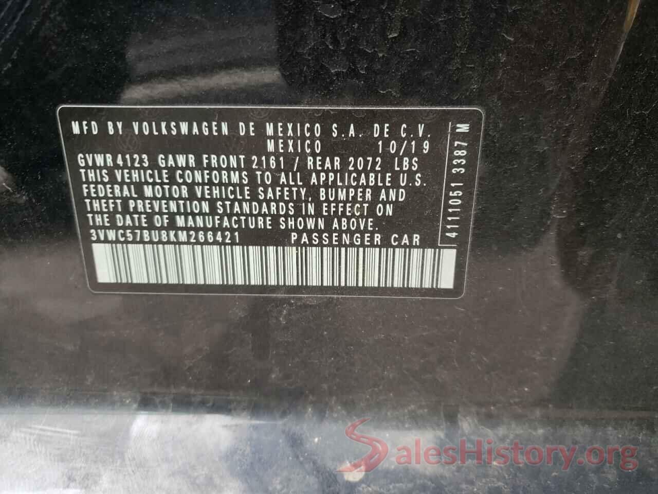 3VWC57BU8KM266421 2019 VOLKSWAGEN JETTA