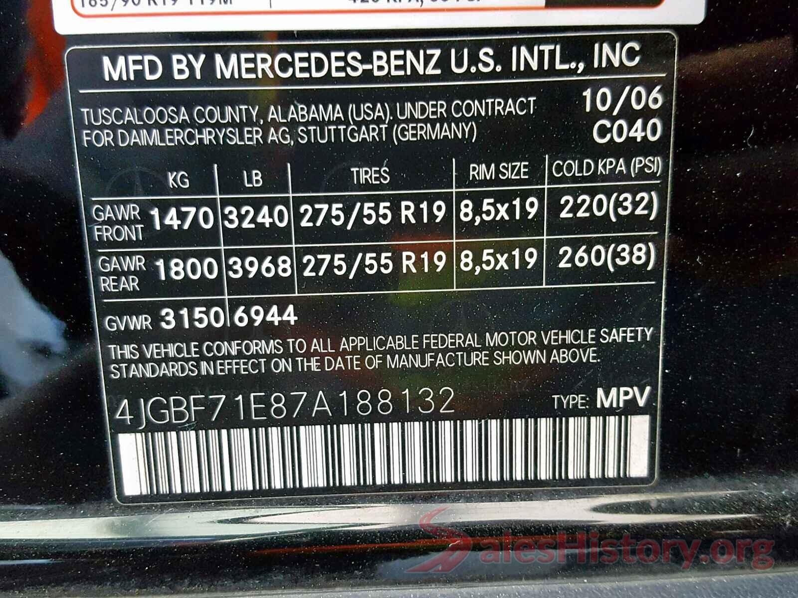 4JGBF71E87A188132 2007 MERCEDES-BENZ GL 450 4MA