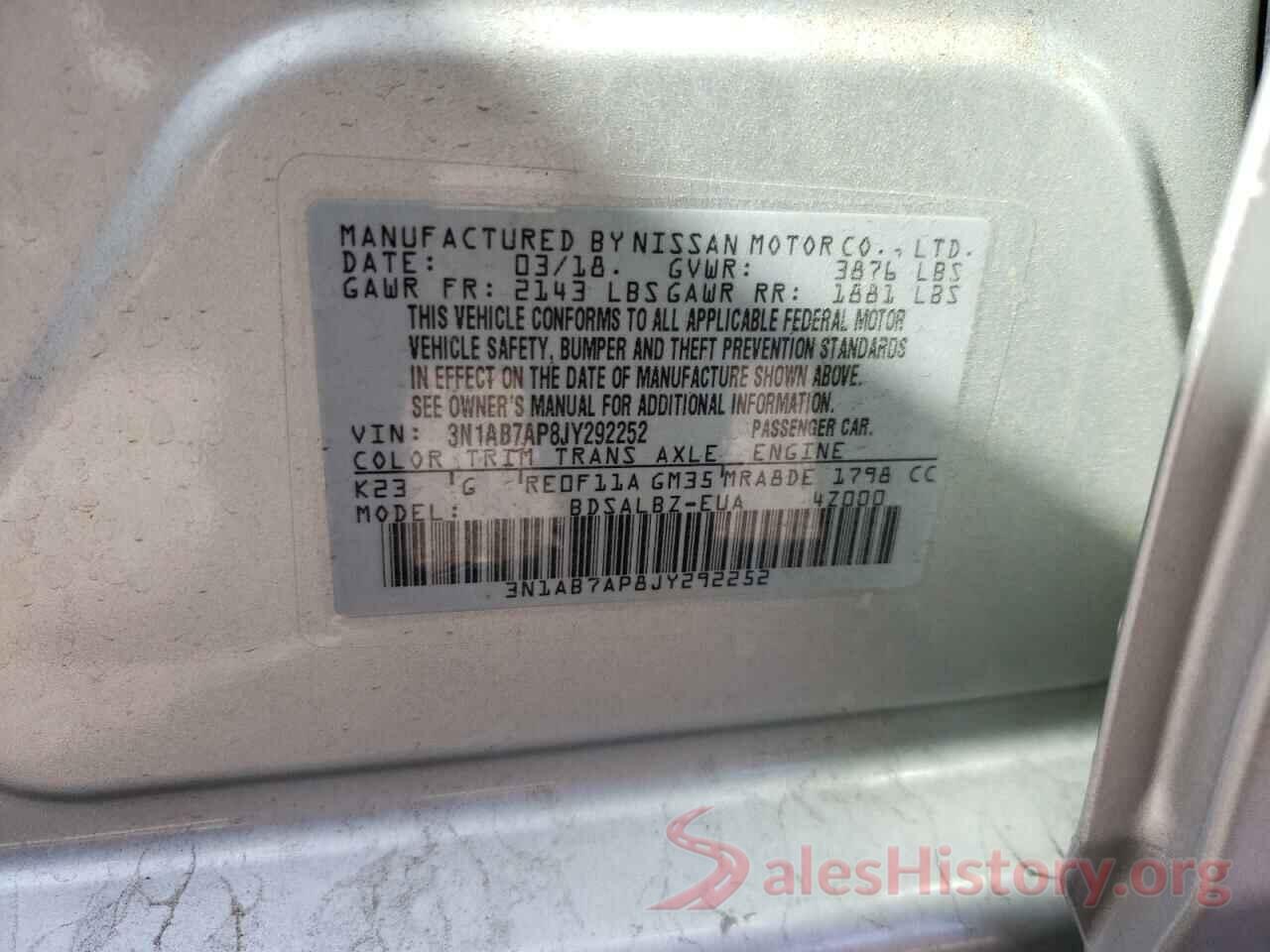 3N1AB7AP8JY292252 2018 NISSAN SENTRA