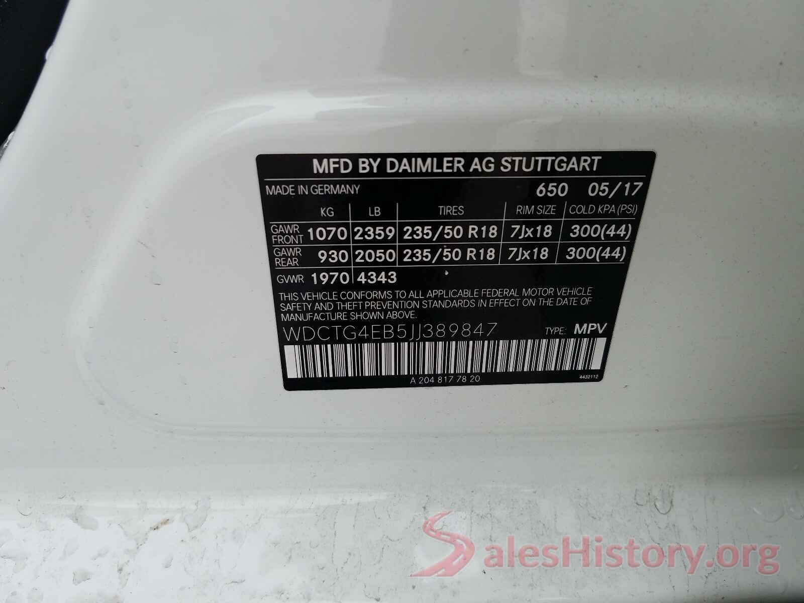 WDCTG4EB5JJ389847 2018 MERCEDES-BENZ G CLASS