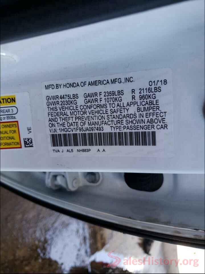 1HGCV1F95JA097493 2018 HONDA ACCORD