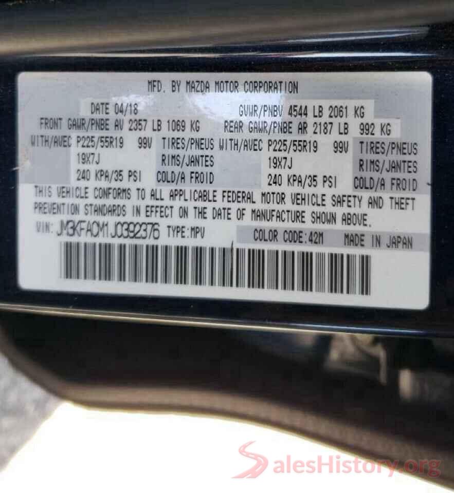 JM3KFACM1J0392376 2018 MAZDA CX-5