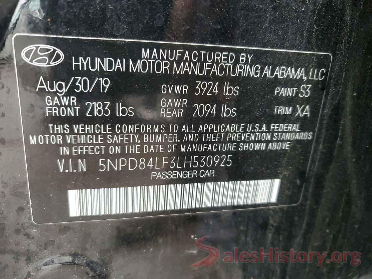 5NPD84LF3LH530925 2020 HYUNDAI ELANTRA