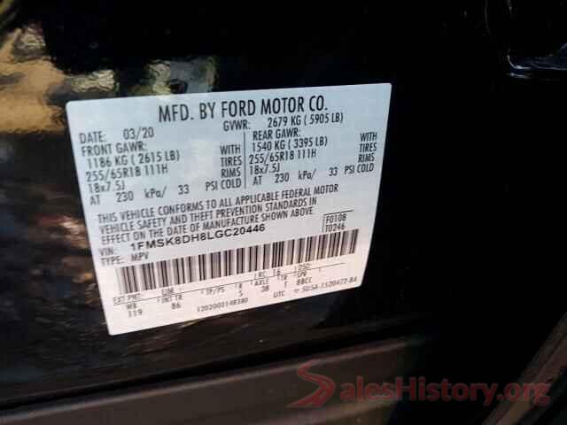 1FMSK8DH8LGC20446 2020 FORD EXPLORER